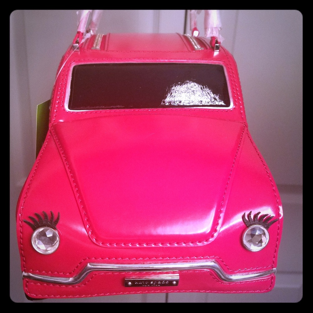 NWT Kate Spade New York Red Leather Car Handbag